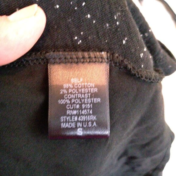 Pleione Womens Small Top Black Pullover Long Sleeve Flowy - Picture 5 of 5